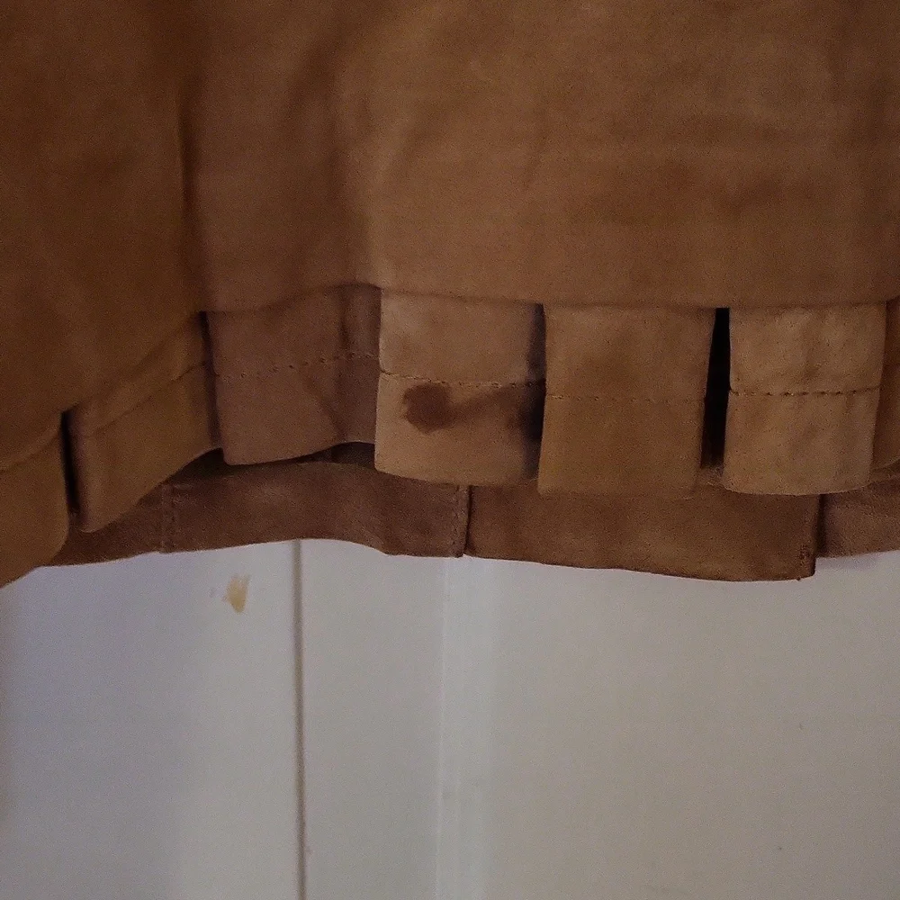 Coldwater Creek REAL soft suede like jacket with ruffle in Back